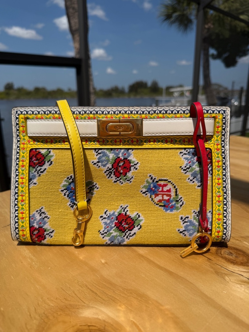 Tory Burch Lee Radziwill Wool Needlepoint Shoulder/Crossbody/Clutch